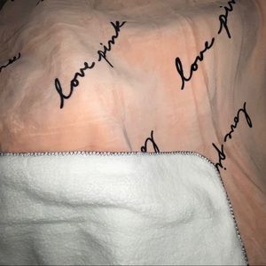 PINK sherpa fleece throw blanket